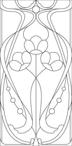 an art nouveau design in black and white, with lines going through the top half