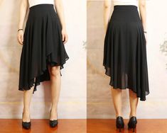 * A beautiful chiffon skirt with asymmetrical hem, very beautiful. * Quality pearl chiffon fabric, soft, breathing and easy care. * It moves very beautifully when you walk. * Support 7 days return to get full refund on item without any reason. * Can custom size and colors, lead time is 6-8 days; * Let us know your usual size in your country and your overall height. * If you have some specific request or special characters such as broad shoulder, long arms, long waist, etc you think we need pay attention to when making, please let me know. * Materials: outer: quality pearl chiffon; lining: 100% polyester * Colors:  1. Pink 2. White  3. Black  4. Red 5. Dark Green 6. Dark Blue * Shop sizing chart FYI ( made according to US sizing. actual body figures, not laying flat clothes measurements) Si Broad Shoulders, Body Figure, Asymmetrical Skirt, Chiffon Skirt, Summer Skirts, Black Skirt, Asymmetric Hem, Chiffon Fabric, High Waisted Skirt