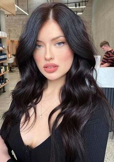 Hair For Skin Tone, Shades Of Black Hair, Digital Lookbook, Brown Hair Pale Skin, Dark Hair Pale Skin, Black Hair Pale Skin, Pale Skin Hair Color, Hair Pale Skin, Dark Brunette Hair