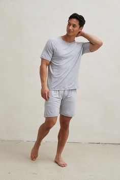 The perfect pairing of our casual Lounge Short with our classic Harris T-Shirt. Great for lounging around or keeping cozy under the covers. Different from our classic drawstring pants, these shorts have a covered elastic waistband. Made from our signature ultra-soft and breathable fabric. This set includes a T-Shirt and Lounge Short. Made in Canada. 93% Viscose from Bamboo / 7% Spandex. S (28-30), M (32-34), L (36-38), XL (40-42). Machine washable and dryer friendly. Mens Lounge, Lounge Shorts, Lounge Set, Lounge Sets, Drawstring Pants, Grey Color, Perfect Pair, Breathable Fabric, Heather Grey