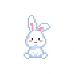 an image of a pixelated rabbit with bunny ears on it's head and eyes