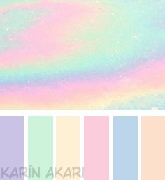 pastel colors are used to create the rainbow effect in this image, including pink and blue