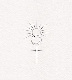 the letter s is drawn in black ink on white paper with a sun behind it