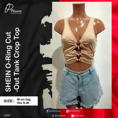 SHEIN O Ring Cut Out Tank Crop Top By Plamore |RETAIL PRICE: ₱140 | WHOLESALE PRICE: ₱110 | SHEIN Philippines | Please Click the link below to get this product | Cash on delivery also available | Cheap and Best Quality Original SHEIN Products Available only on Plamore Philippines | Please check our page for discount and offers Ring Cuts, Tank Crop Top