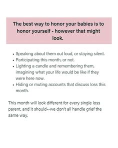 the best way to honor your babies is to honr yourself - hover that might look