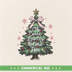 a christmas tree is shown with the words come to those things