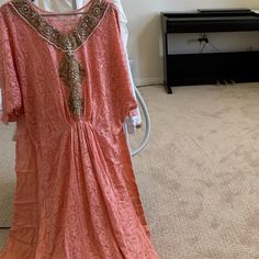 Peachy Orange Color Kaftan . Size Is Small To Medium . Brand New With Cotton Lining. Peachy Orange Color, Indian Colours, Peachy Orange, Size 8 Dress, Color Orange, Orange Color, Womens Dresses, Brand New, Orange