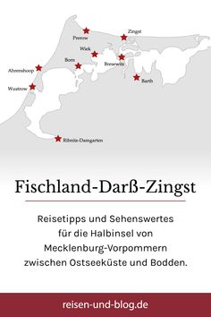 a map with red stars on it and the names of different towns in german language