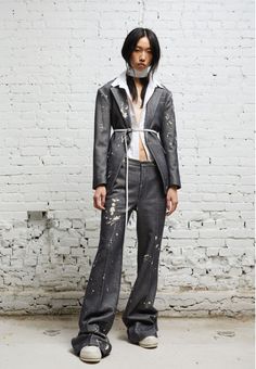 Grunge 2023, Haute Mess, Pre Fall 2023, Relaxed Trousers, Grey Paint, Diy Clothing, Wool Trousers, 2023 Collection, 2023 Fashion