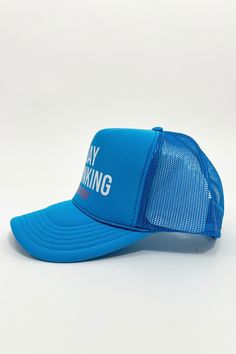 Day Drinking and Golf Trucker Hat Color: Light Blue Otto foam front trucker Mesh detail on back Truckers by Tams Blue Trucker Hat, Blue Trucker Baseball Cap, Blue Trucker Cap, Blue Trucker Hat For Fan Merchandise, Light Blue Trucker Hat, Day Drinking, Trucker Hat, Golf, Light Blue