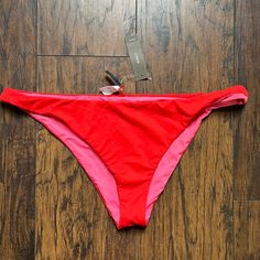 Brand New With Tags!!! Size Xl J. Crew Red Bikini Bottoms. Bk4 Red Tie-side Bottoms For Sunbathing, Red Tie-side Pool Bottoms, Red Tie-side Bottom Beachwear, Spring Pool Red Bottoms, Womens Swim, J Crew, Swimming, Brand New, Tags