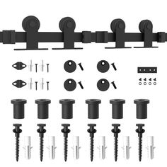 9 ft. /108 in. Top Mount Sliding Barn Door Hardware Track Kit for Double Doors with Non-Routed Floor Guide - Super Arbor Bypass Barn Door Hardware, Sliding Barn Door Track, Bypass Barn Door, Door Stoppers, Rolling Barn Door, Barn Door Track, Sliding Door Systems, Double Barn Doors, Sliding Barn Door Hardware