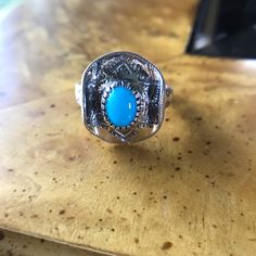 This Beautiful Ring Is Made With A Genuine Sleeping Beauty Turquoise Stone (1.60 Ctw). The Ring Has An Adorable Cowboy/Cowgirl Hat Design. It Is Set In Solid .925 Sterling Silver, And It Has An Antique Look On The Band. Please See Photos For Quality And Measurements. Size 10. J12 Cowgirl Hat, Hat Design, Cowboy Cowgirl, Cowgirl Hats, Sleeping Beauty Turquoise, Cowboy And Cowgirl, Size 10 Rings, Beautiful Ring, Women Accessories Jewelry