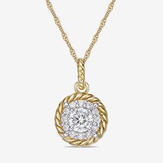 Features: Quick ShipJewelry Closure: Spring Ring ClaspLink Construction: SolidSetting: ProngShape: RoundStone Cut: RoundStone Millimeter Measurement: 4.5 Mm Length, 4.5 Mm WidthMetal Color: YellowChain Length: 18 InchPendant Length: 10.2mmPendant Width: 10.2mmChain Construction: RopeCare: Wipe CleanStone Type: 13 Cubic ZirconiaMetal: 14k Gold Over SilverNecklace Type: Pendant NecklacesCountry of Origin: Imported Round Pendant Necklace, Round Pendant, Spring Rings, Pendant Necklaces, Cubic Zirconia, Fine Jewelry, Women Jewelry, Pendant Necklace