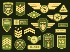 Air Force Medals, Symbols Illustration, Army Medals, Military Party, Army Party, Badge Template