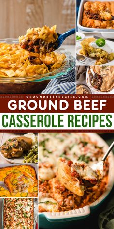 A roundup of easy ground beef casseroles! They're must-try main dishes for dinner. Find all the best casserole recipes like cheeseburger casserole, sloppy joe casserole, taco casserole, and other simple dinner ideas! Ground Beef For Dinner Ideas, Beef Casserole Recipes For Dinner, Easy Casserole Recipes For Dinner Beef, Casseroles With Ground Beef, Main Dishes For Dinner, Hamburger Dinners, Hamburger Casseroles, Best Casserole Recipes