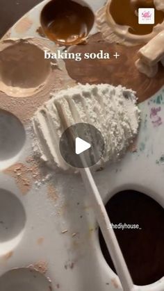 a video showing how to make homemade baking soda and brownie batter in a bowl