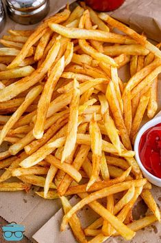 french fries with ketchup on the side