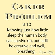 the words caker problem written in black and white on a yellow background with an image of