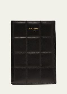 Get free shipping on Saint Laurent YSL Quilted Leather Passport Case at Bergdorf Goodman. Shop the latest luxury fashions from top designers. Designer Quilted Rectangular Wallet, Designer Leather Wallet With Quilted Detail, Designer Quilted Leather Wallet, Passport Case, Bronze Hardware, 6 D, Quilted Leather, Bergdorf Goodman, Top Designers