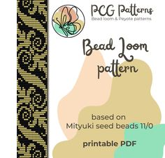 the bead loom pattern is shown in black and gold