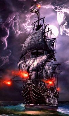 Ghost Ship Art, Ship Sailing