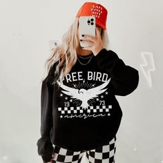 Show off your trendy aesthetic in our free bird sweatshirt. This stylish concert sweatshirt is slightly distressed and oversized with a relaxed fit. * Ultra soft * Distressed design * Pre-shrunk * Universal fit * True to size * DTG Printing * Brand - Gildan Refunds/Exchanges: * No Cancellations * No returns/exchanges * All sales are final Sizing: Our graphic tees and sweatshirts are a true to size standard unisex fit. For an oversized look, please size up. For a TShirt dress fit, we recommend sizing up at least two sizes. Please oversee the sizing chart provided in the listing photos to ensure your measurements are correct as we DO NOT offer cancellations, exchanges or returns. Shipping: All products are made to order and are usually ready to ship within 2-7 business days. Please refer to Oversized Graphic Print Sweatshirt For Concerts, Band Merch Sweatshirt For Concerts, Relaxed Fit, Oversized Long Sleeve Band Merch Sweatshirt, Relaxed Fit Music-themed Crew Neck Top, Rock And Roll Screen Print Crew Neck T-shirt, Music Sweatshirts, Trendy Crewneck, Vintage Band Tees, Bird Shirt