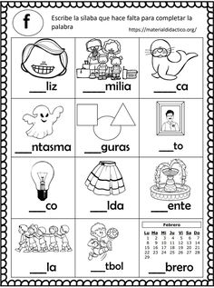 spanish worksheet with pictures and words for children to use in the language classroom