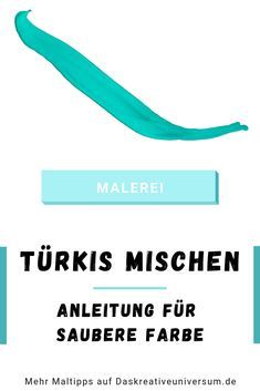 an advertisement with the words turs mischen in blue and green on it