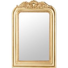 an ornate gold framed mirror on a white background with clipping for text or image