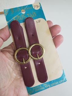 Vintage 1967 E-3 All Purpose Kiltie Tab brown vinyl pair 2 in original card by E-Z Buckle Inc Ideal for Kilt Skirts Jackets Belts Sportswear etc... Each measure 4-3/16" by 1-1/16" Stock number T-27 Made in USA Copyright 1967 Please see all images. Kilt Skirt, Original Card, Kilt, Festival Season, Gold Tones, Accessory Gift, Pet Supplies, Buckle, Electronic Accessories