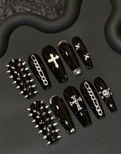 Metal Nails, Black Metal, Nails, Black