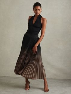 Black/Taupe Marlie
                Ombre Pleated Midi Skirt Knife Pleated Skirt, Petite Coat, Pleated Maxi Skirt, Pleated Maxi, Swimwear Brands, Skirts Online, Knitwear Tops, Pleated Midi Skirt, Tie Shoes