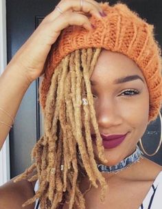 Onaje Locs And Hats Women, Coloured Dreadlocks, Dye Dreads, Blonde Locs, Blonde Mom, Blonde Hair Dye, Blonde Dreadlocks, Blonde Dreads, Beautiful Locs