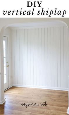 how to install vertical shiplap on wall Diy Vertical Shiplap, Vertical Shiplap, White Wood Paneling, Wall Paneling Diy, Shiplap Wall, Plank Walls, White Shiplap, Wood Panels, Wood Bedroom