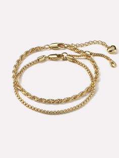 Luxe Links Bundle - Luxe Links Bundle Everyday Gold Double Chain Bracelet, Gold Double Chain Bracelet For Everyday, Classic Gold Bracelets With Double Chain, Classic Gold Bracelet With Double Chain, Classic Gold Double Chain Bracelet, Adjustable Double Chain Gold Bracelet, Gold Bracelets With Double Chain And Adjustable Fit, Gifting Packaging, Styled Jewelry