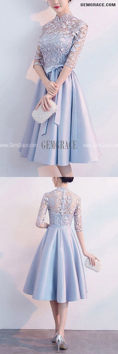 10% off now|Free shipping world-wide. Elegant Grey Wedding Guest Dress With Sheer Lace Sleeves at GemGrace. Click to learn our pro custom-made service for wedding dress, formal dress. View #HomecomingDresses for more ideas. Light Blue Wedding Dress With Lace Patchwork, Light Blue Lace Patchwork Dress For Wedding, Blue Wedding Dress With Lace Patchwork, Blue Wedding Dress With Lace Trim, Blue Lace Dress For Wedding And Prom Season, Blue Lace Dress For Wedding, Light Blue Lace Trim Party Dress, Light Blue Lace Dress With Lace Trim For Party, Light Blue Lace Trim Dress For Party