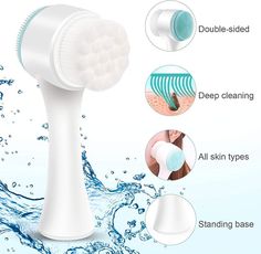 Facial Scrubber, Face Wash Brush, Facial Cleaning Brush, Deep Exfoliation, Face Scrubber, Exfoliating Brush, Brush Cleanser, Facial Cleaning, Facial Brushes