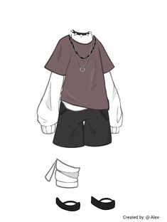 a drawing of a shirt and shorts