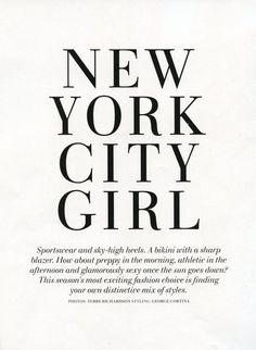 the new york city girl logo in black and white