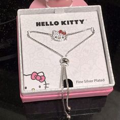 Hello Kitty Silver Plated Ajustable Bracelet Kuromi Gift Ideas, Hello Kitty Stuff, Jewelry Hello Kitty, Hello Kitty Bracelet, Hello Kitty Gifts, Hello Kitty Merchandise, Hello Kitty Makeup, Hello Kitty Jewelry, Hello Kitty Rooms