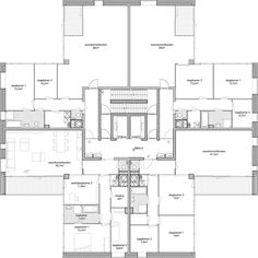 the floor plan for an apartment with three separate rooms and one bedroom on each side