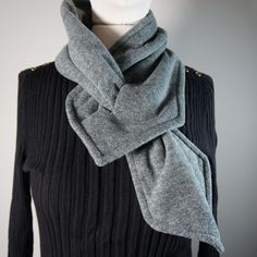 Accessories - Scarves - Tailored - Heather Gray Fleece Scarves, Statement Scarf, Fleece Headbands, Fleece Patterns, Fleece Scarf, Mesh Laundry Bags, Cozy Scarf, Hooded Scarf, Cowl Scarf