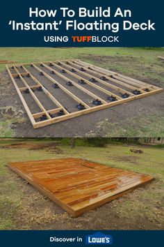 deck subframe with before and after shot showing TuffBlock deck blocks