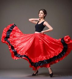 Lasaky - Bullfighting Dance Skirt, Belly Dance Half Skirt, Opening Dance, Performance Attire with Flowing Hemline Open Dance, Dancing Skirt, Bodycon Midi Skirt, Dance Skirt, Belly Dancing, Stage Costume, Half Skirt, Stunning Gowns, Mermaid Skirt