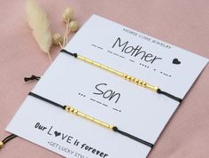 Mother Son bracelet Morse code bracelet   Mom  gift from Son Matching  Mom and Son Mothers day  gift Bracelet Morse Code, Mother Son Gift, Bracelet Morse, Son Bracelet, Mom And Son, Mothers Bracelet, Matching Mom, Morse Code Bracelet, Tiny Star