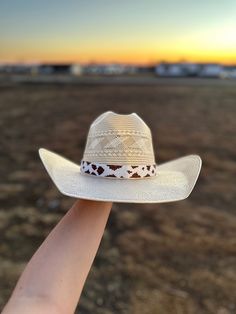 This beaded hat band will bring to your western look. Featuring bright, intricate beading, this hat band will bring a pop of color and texture to your wardrobe. Make a statement with this unique accessory. - The Beaded Portion of the hat band is 21 inches - The leather adds a extra 10.5 inches. The leather ties makes the hat band adjustable to your own hat. (Hat is not included) I do the Beaded work and my boyfriend does the leather work of the hat bands.  ( These hat bands take 3-4 weeks depending on the orders that might be in front of you) ( Disclaimer: All items are uniquely crafted and created by GenZCreations. Our Items are NOT AUTHENTIC American Indian or Alaska Native American nor do they represent any Indian Tribe) Cheap Classic Hat Bands For Spring, Luxury White Western Style Hat Bands, Southwestern Flat Brim Hat Bands For Vacation, Southern Style Adjustable Hat Bands For Ranch, Western White Sun Hat For Festivals, Western Hat Bands For Kentucky Derby Vacation, Western Style Hat Bands For Kentucky Derby, Adjustable Southern Style Hat Bands For Country Events, White Beaded Hat Bands For Summer