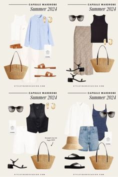 Looking for a Summer Capsule Wardrobe for 2024? This minimal and casual capsule wardrobe for summer is easy to create & great for warm weather! Whether you’re looking for light, soft, European, or casual summer capsule wardrobe ideas, we have everything you need to build the perfect minimalist summer wardrobe for women and create casual and chic women’s summer outfits. Summer outfits 2024 trends Soft Classic Style Outfit Ideas, Trend Style 2024 Summer, 2024 Minimalist Fashion, Summer Wardrobe Essentials 2024, Jcrew Catalog 90s, Europe Summer Capsule Wardrobe 2024, Holiday Capsule Wardrobe 2024, Holiday Wardrobe Capsule, Capsule Wardrobe Summer 2024