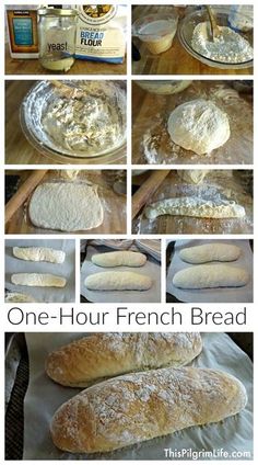 the process for making bread is shown here