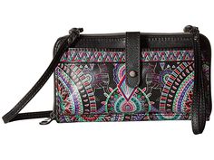 Sakroots Artist Circle Large Smartphone Crossbody (Onyx Wanderlust) Clutch Handbags. Fascinate your senses and give your style a colorful vibe with the Sakroots Artist Circle Large Smartphone Crossbody. Made of coated canvas. Zipper closure. Detachable wristlet strap with detachable crossbody strap. Exterior front slip pocket. Signature logo detail in back. Lining made of polyester. Lining print may vary. Interior center zip p #Sakroots #BagsandLuggage #Handbag #Clutch #Multi Womens Handbags, Mini Crossbody, Phone Wallet, Clutch Handbag, Drawstring Backpack